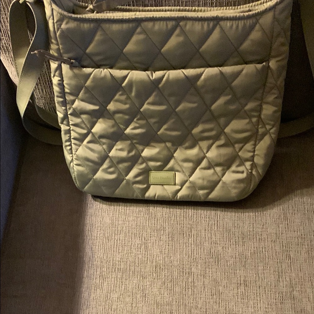 Cream Quilted Leather Shoulder Bag with Adjustable Strap